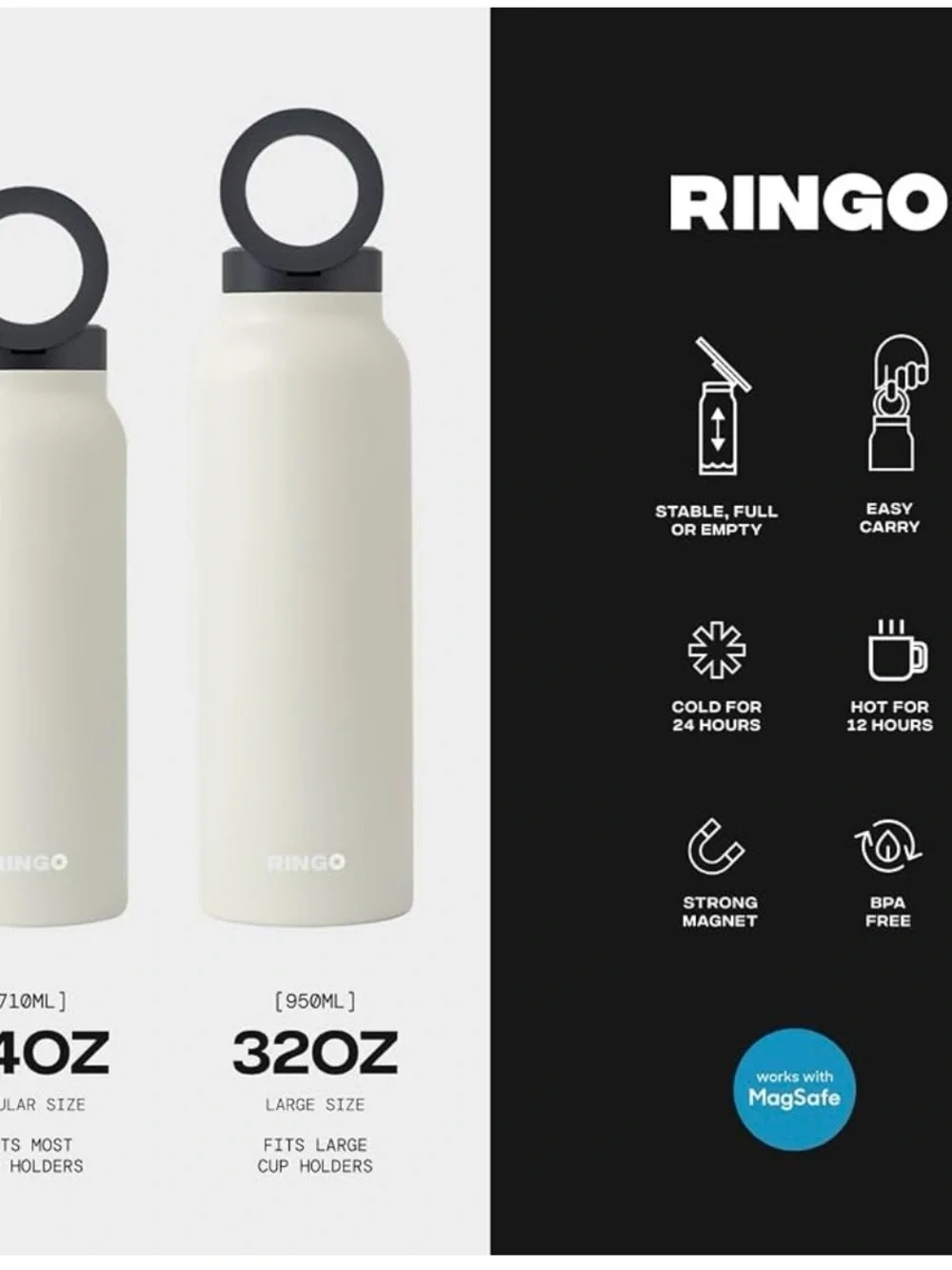 Ringo Tripod Bottle Magnetic Phone Stand - Cream
